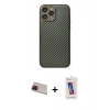 MARSİLYAN™- iPhone 13 Pro Max Kılıf Ahenk Işık - Siyah Joko 5D Cam + Rainbow Kamera Lens Koruma Cam - KI