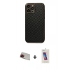 MARSİLYAN™- iPhone 13 Pro Max Kılıf Ahenk Işık - Siyah Joko 5D Cam + Rainbow Kamera Lens Koruma Cam - KI