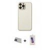 MARSİLYAN™- iPhone 13 Pro Max Kılıf Ahenk Işık - Siyah Joko 5D Cam + Mavi Rainbow Kamera Lens Koruma Cam