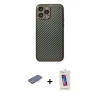 MARSİLYAN™- iPhone 13 Pro Max Kılıf Ahenk Işık - Siyah Joko 5D Cam + Renkli Kamera Lens Koruma Cam - MI