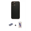 MARSİLYAN™- iPhone 13 Pro Max Kılıf Ahenk Işık - Siyah Joko 5D Cam + Renkli Kamera Lens Koruma Cam - MI