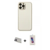 MARSİLYAN™- iPhone 13 Pro Max Kılıf Ahenk Işık - Siyah Joko 5D Cam + Mor Rainbow Kamera Lens Koruma Cam