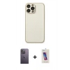 MARSİLYAN™- iPhone 13 Pro Max Kılıf Ahenk Işık - Siyah Joko 5D Cam + Neon Fosforlu Kamera Lens - BZ