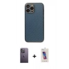 MARSİLYAN™- iPhone 13 Pro Max Kılıf Ahenk Işık - Siyah Joko 5D Cam + Neon Fosforlu Kamera Lens - BZ