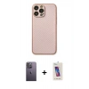 MARSİLYAN™- iPhone 13 Pro Max Kılıf Ahenk Işık - Siyah Joko 5D Cam + Neon Fosforlu Kamera Lens - BZ