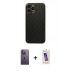 MARSİLYAN™- iPhone 13 Pro Max Kılıf Ahenk Işık - Siyah Joko 5D Cam + Neon Fosforlu Kamera Lens - BZ