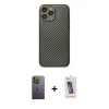 MARSİLYAN™- iPhone 13 Pro Max Kılıf Ahenk Işık - Siyah Joko 5D Cam + Neon Fosforlu Kamera Lens - YL