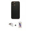 MARSİLYAN™- iPhone 13 Pro Max Kılıf Ahenk Işık - Siyah Joko 5D Cam + Pers Alüminyum Kamera Lens - GD