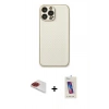 MARSİLYAN™- iPhone 13 Pro Max Kılıf Ahenk Işık - Siyah Joko 5D Cam + Pers Alüminyum Kamera Lens - KI