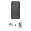 MARSİLYAN™- iPhone 13 Pro Max Kılıf Ahenk Işık - Siyah Joko 5D Cam + Pers Alüminyum Kamera Lens - KI