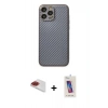 MARSİLYAN™- iPhone 13 Pro Max Kılıf Ahenk Işık - Siyah Joko 5D Cam + Pers Alüminyum Kamera Lens - KI