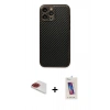 MARSİLYAN™- iPhone 13 Pro Max Kılıf Ahenk Işık - Siyah Joko 5D Cam + Pers Alüminyum Kamera Lens - KI