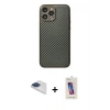 MARSİLYAN™- iPhone 13 Pro Max Kılıf Ahenk Işık - Siyah Joko 5D Cam + Pers Alüminyum Kamera Lens - LT