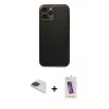 MARSİLYAN™- iPhone 13 Pro Max Kılıf Ahenk Işık - Siyah Joko 5D Cam + Pers Alüminyum Kamera Lens - LT