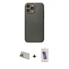 MARSİLYAN™- iPhone 13 Pro Max Kılıf Ahenk Işık - Siyah Joko 5D Cam + Rainbow Kamera Lens Koruma Cam - REGD