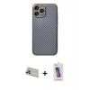 MARSİLYAN™- iPhone 13 Pro Max Kılıf Ahenk Işık - Siyah Joko 5D Cam + Rainbow Kamera Lens Koruma Cam - REGD