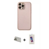 MARSİLYAN™- iPhone 13 Pro Max Kılıf Ahenk Işık - Siyah Joko 5D Cam + Rainbow Kamera Lens Koruma Cam - REGD