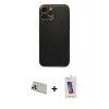 MARSİLYAN™- iPhone 13 Pro Max Kılıf Ahenk Işık - Siyah Joko 5D Cam + Rainbow Kamera Lens Koruma Cam - REGD