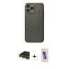 MARSİLYAN™- iPhone 13 Pro Max Kılıf Ahenk Işık - Siyah Joko 5D Cam + Raze Metal Kamera Lens - GD