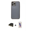 MARSİLYAN™- iPhone 13 Pro Max Kılıf Ahenk Işık - Siyah Joko 5D Cam + Raze Metal Kamera Lens - GD