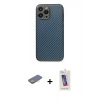 MARSİLYAN™- iPhone 13 Pro Max Kılıf Ahenk Işık - Siyah Joko 5D Cam + Renkli Kamera Lens Koruma Cam - SI