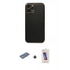 MARSİLYAN™- iPhone 13 Pro Max Kılıf Ahenk Işık - Siyah Joko 5D Cam + Renkli Kamera Lens Koruma Cam - YL