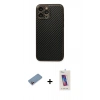 MARSİLYAN™- iPhone 13 Pro Max Kılıf Ahenk Işık - Siyah Joko 5D Cam + Shine Kamera Lens Koruma Cam - PE