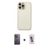 MARSİLYAN™- iPhone 13 Pro Max Kılıf Ahenk Işık - Siyah Joko 5D Cam + Neon Fosforlu Kamera Lens - YL