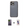 MARSİLYAN™- iPhone 13 Pro Max Kılıf Ahenk Işık - Siyah Joko 5D Cam + Neon Fosforlu Kamera Lens - YL