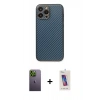 MARSİLYAN™- iPhone 13 Pro Max Kılıf Ahenk Işık - Siyah Joko 5D Cam + Neon Fosforlu Kamera Lens - YL