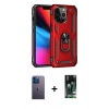 MARSİLYAN™- iPhone 13 Pro Max Kılıf Ahenk Klasik Koleksiyonu - Şeffaf 360 Full Body Arka Koruyucu + Neon Fosforlu Kamera Lens - MI