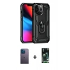 MARSİLYAN™- iPhone 13 Pro Max Kılıf Ahenk Klasik Koleksiyonu - Şeffaf 360 Full Body Arka Koruyucu + Neon Fosforlu Kamera Lens - MI