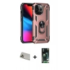 MARSİLYAN™- iPhone 13 Pro Max Kılıf Ahenk Klasik Koleksiyonu - Şeffaf 360 Full Body Arka Koruyucu + Rainbow Kamera Lens Koruma Cam - REGD