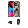 MARSİLYAN™- iPhone 13 Pro Max Kılıf Ahenk Klasik Koleksiyonu - Şeffaf 360 Full Body Arka Koruyucu + Raze Metal Kamera Lens - GD