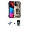 MARSİLYAN™- iPhone 13 Pro Max Kılıf Ahenk Klasik Koleksiyonu - Şeffaf 360 Full Body Arka Koruyucu + Shine Kamera Lens Koruma Cam - PE