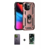MARSİLYAN™- iPhone 13 Pro Max Kılıf Ahenk Klasik Koleksiyonu - Şeffaf 360 Full Body Arka Koruyucu + Neon Fosforlu Kamera Lens - YL