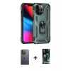 MARSİLYAN™- iPhone 13 Pro Max Kılıf Ahenk Klasik Koleksiyonu - Şeffaf 360 Full Body Arka Koruyucu + Neon Fosforlu Kamera Lens - YL