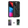 MARSİLYAN™- iPhone 13 Pro Max Kılıf Ahenk Klasik Koleksiyonu - Şeffaf 360 Full Body Arka Koruyucu + Neon Fosforlu Kamera Lens - YL