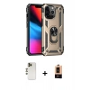 MARSİLYAN™- iPhone 13 Pro Max Kılıf Ahenk Klasik Koleksiyonu - Şeffaf Maxco Cam Ekran Koruyucu + Shine Kamera Lens - GD