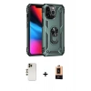 MARSİLYAN™- iPhone 13 Pro Max Kılıf Ahenk Klasik Koleksiyonu - Şeffaf Maxco Cam Ekran Koruyucu + Shine Kamera Lens - GD