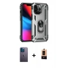 MARSİLYAN™- iPhone 13 Pro Max Kılıf Ahenk Klasik Koleksiyonu - Şeffaf Maxco Cam Ekran Koruyucu + Neon Fosforlu Kamera Lens - MI