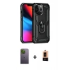MARSİLYAN™- iPhone 13 Pro Max Kılıf Ahenk Klasik Koleksiyonu - Şeffaf Maxco Cam Ekran Koruyucu + Neon Fosforlu Kamera Lens - YL