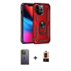MARSİLYAN™- iPhone 13 Pro Max Kılıf Ahenk Klasik Koleksiyonu - Şeffaf Maxco Cam Ekran Koruyucu + Neon Fosforlu Kamera Lens - YL