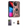 MARSİLYAN™- iPhone 13 Pro Max Kılıf Ahenk Klasik Koleksiyonu - Şeffaf Maxco Cam Ekran Koruyucu + Neon Fosforlu Kamera Lens - YL