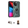 MARSİLYAN™- iPhone 13 Pro Max Kılıf Ahenk Klasik Koleksiyonu - Şeffaf Maxco Cam Ekran Koruyucu + Rainbow Kamera Lens Koruma Cam - KI
