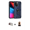 MARSİLYAN™- iPhone 13 Pro Max Kılıf Ahenk Klasik Koleksiyonu - Şeffaf Maxco Cam Ekran Koruyucu + Rainbow Kamera Lens Koruma Cam - KI