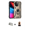 MARSİLYAN™- iPhone 13 Pro Max Kılıf Ahenk Klasik Koleksiyonu - Şeffaf Maxco Cam Ekran Koruyucu + Rainbow Kamera Lens Koruma Cam - BZ