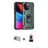 MARSİLYAN™- iPhone 13 Pro Max Kılıf Ahenk Klasik Koleksiyonu - Şeffaf Maxco Cam Ekran Koruyucu + Rainbow Kamera Lens Koruma Cam - MI