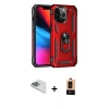 MARSİLYAN™- iPhone 13 Pro Max Kılıf Ahenk Klasik Koleksiyonu - Şeffaf Maxco Cam Ekran Koruyucu + Sierra Blue Pers Alüminyum Kamera Lens