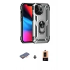 MARSİLYAN™- iPhone 13 Pro Max Kılıf Ahenk Klasik Koleksiyonu - Şeffaf Maxco Cam Ekran Koruyucu + Turuncu Renkli Kamera Lens Koruma Cam
